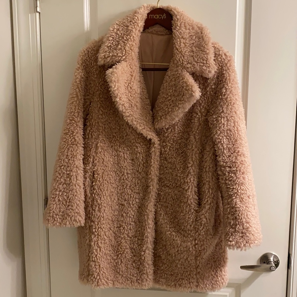 Kensie blush teddy jacket